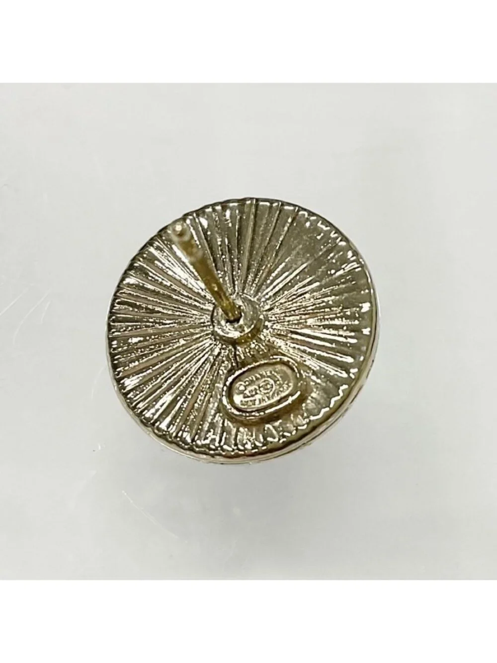 Chanel Earrings CC Logo Rhinestone Gold